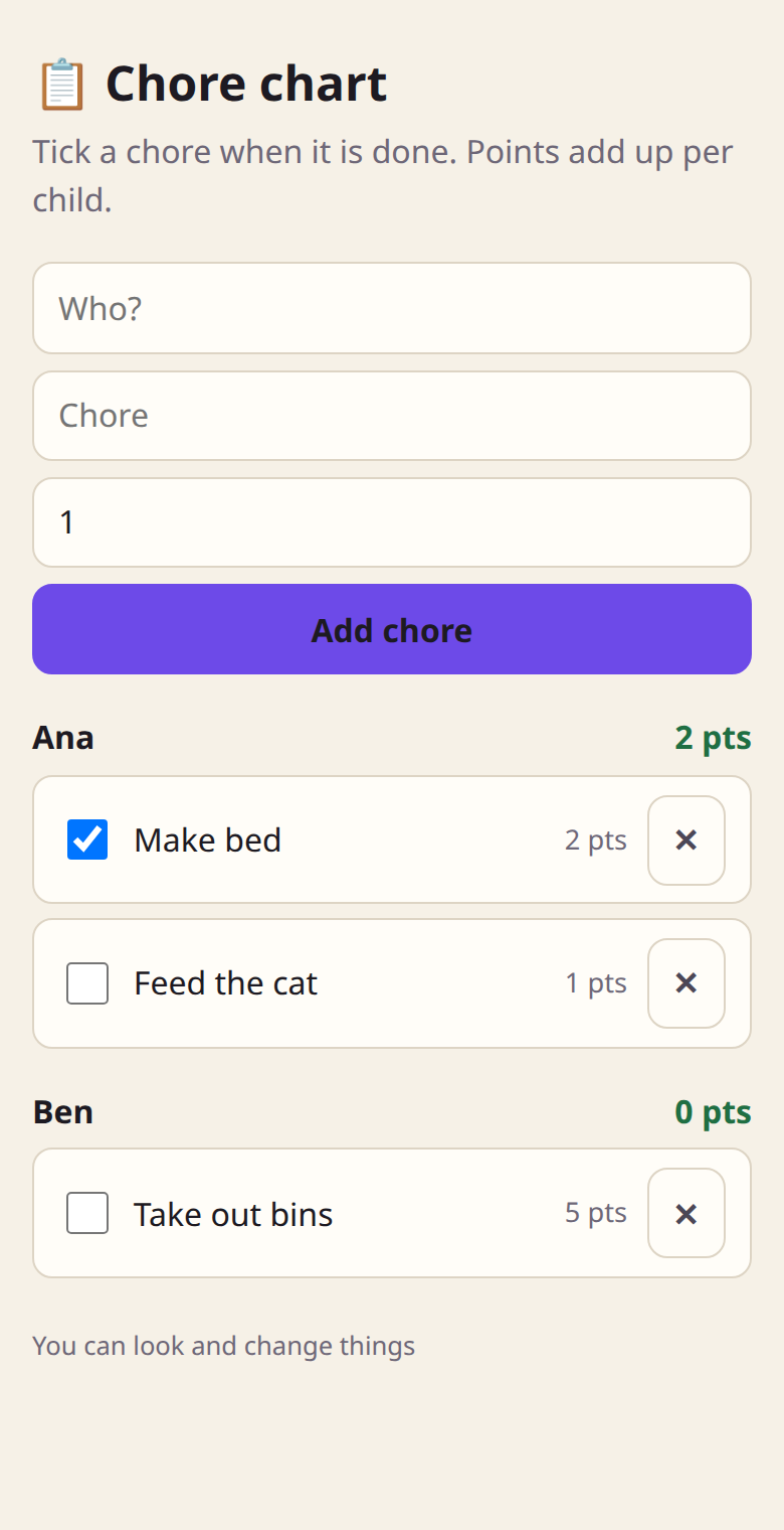 Chore chart app